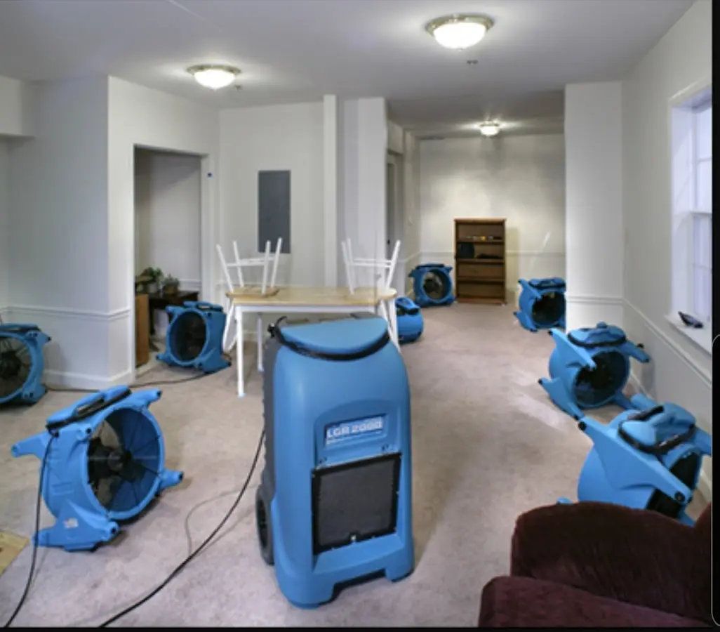 Air movers and dehumidifier setup for Water Extraction & Removal in Titusville